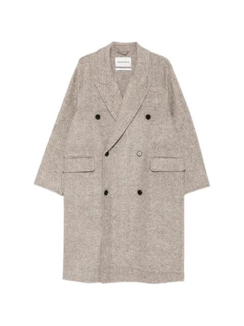 AMARANTO double-breasted herringbone-pattern coat