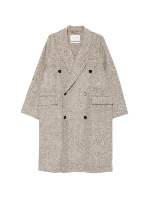 AMARANTO  double-breasted herringbone-pattern coat