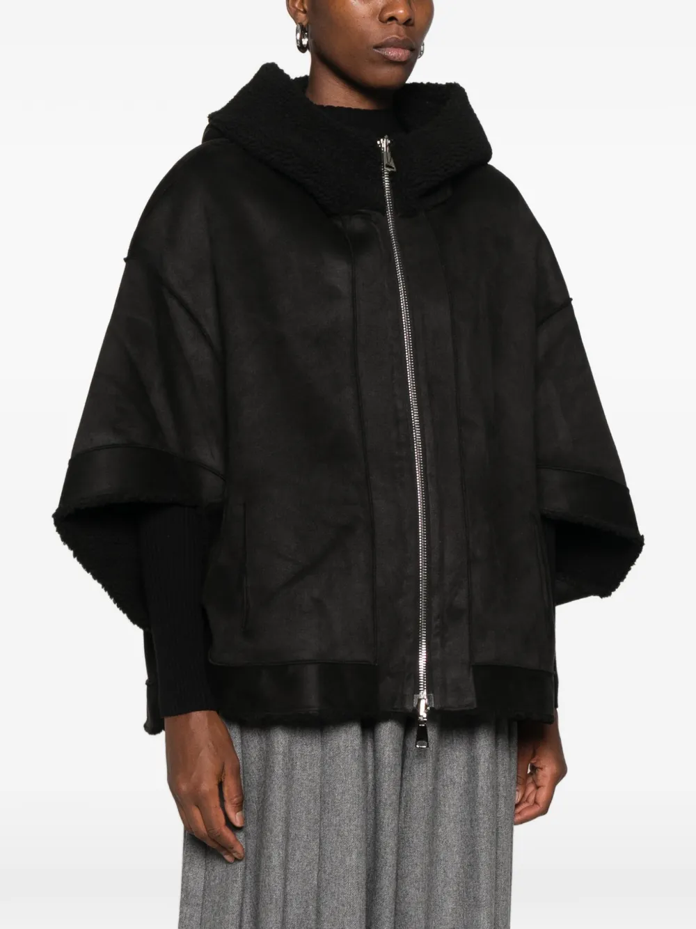 Betta Corradi reversible hooded cape Grijs