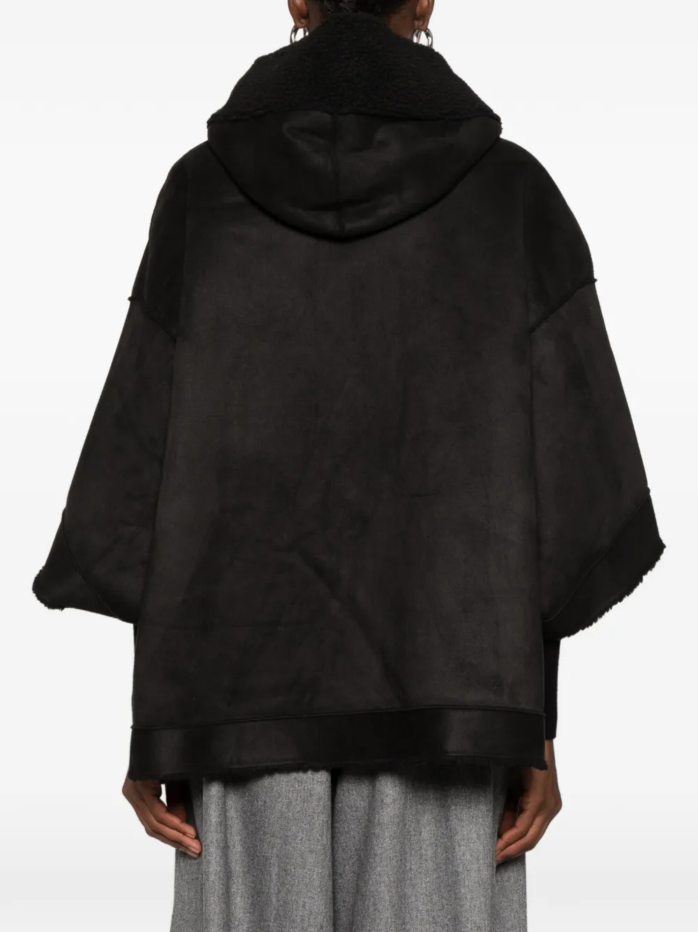 Betta Corradi reversible hooded cape Grijs