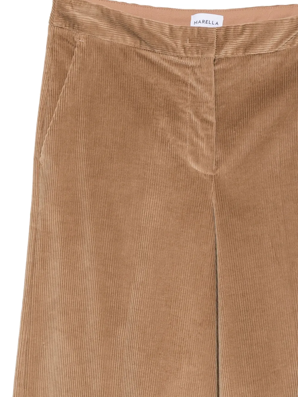 Marella Ribfluwelen palazzo broek Beige