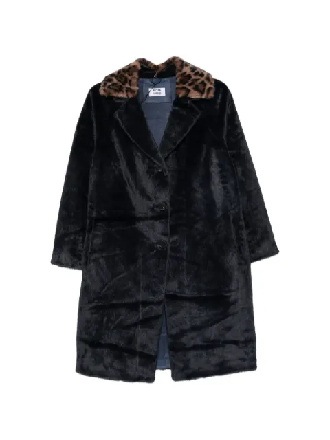 Betta Corradi leopard-print collar faux-fur coat