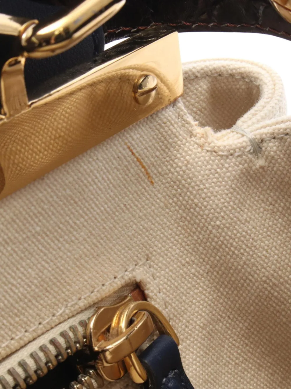 Fendi Pre-owned 2010-2026 Medium Canvas Peekaboo Iconic Satchel in Neutrals, view 5