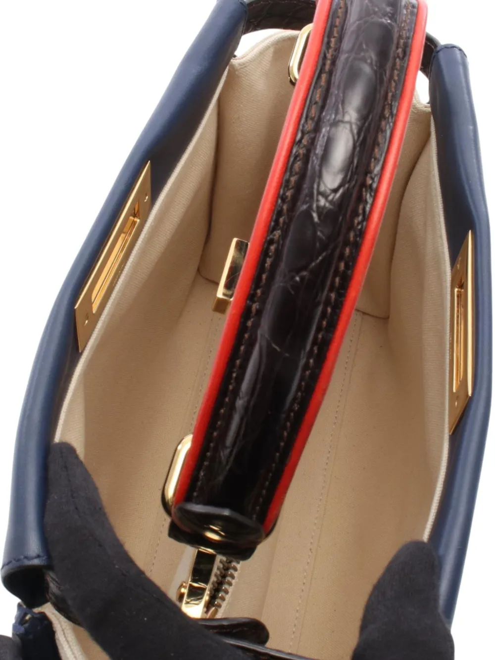 Fendi Pre-owned 2010-2026 Medium Canvas Peekaboo Iconic Satchel in Neutrals, view 4