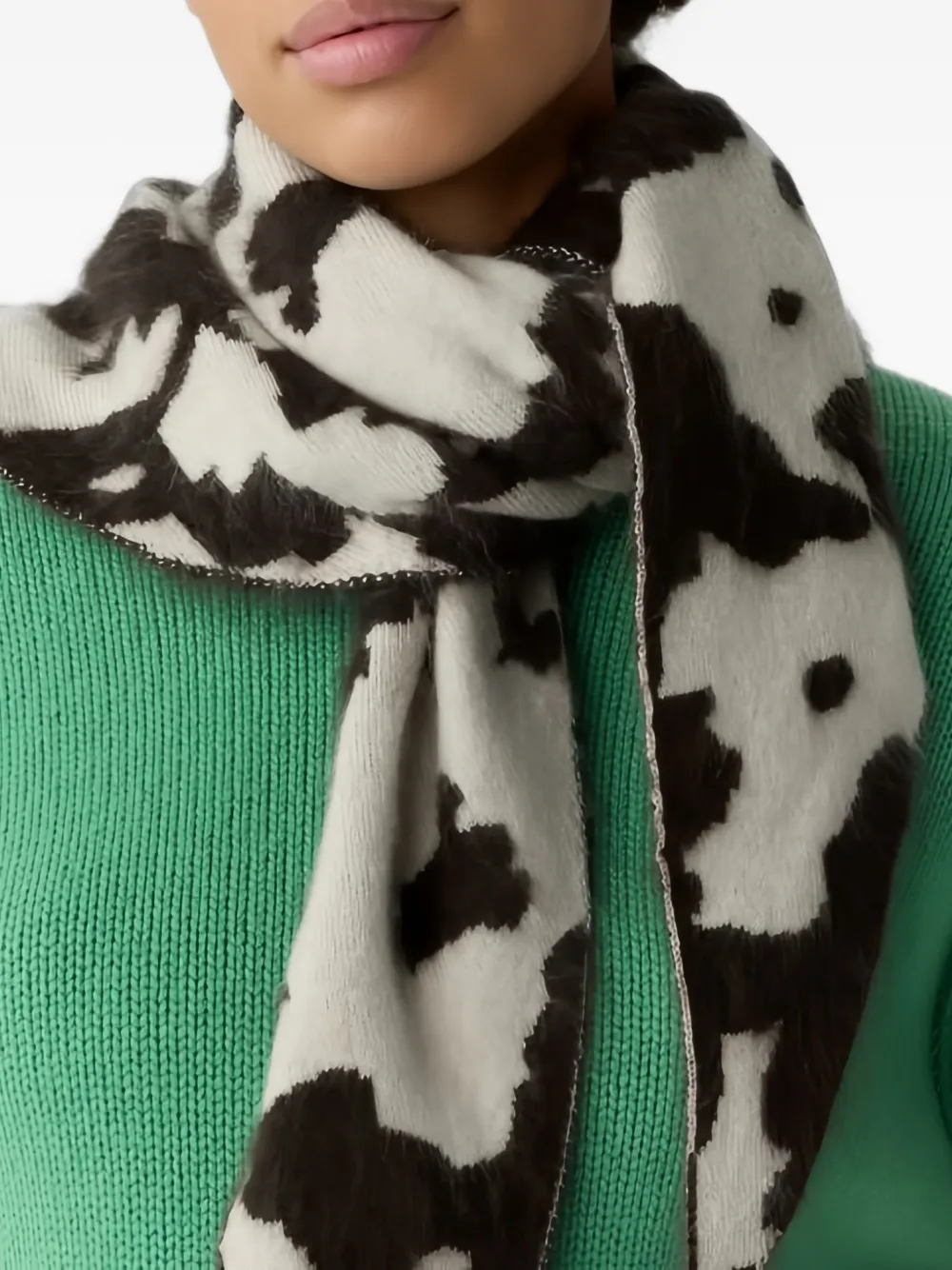 Guest In Residence Grizzly Brushed Effect Cashmere Bandana in Neutrals, view 2