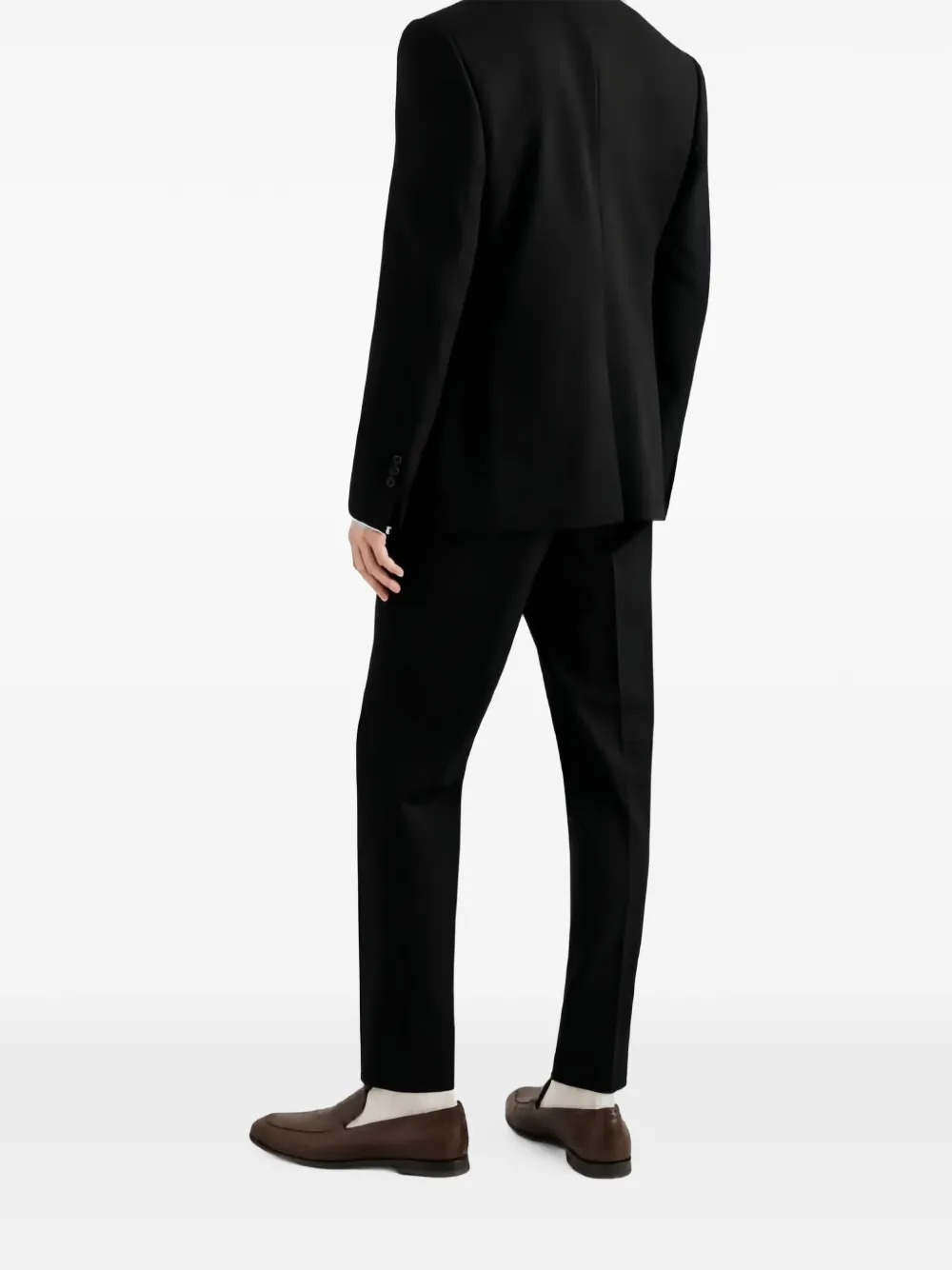 Dolce & Gabbana Martini Light pak van wollen gabardine met enkele rij knopen Zwart