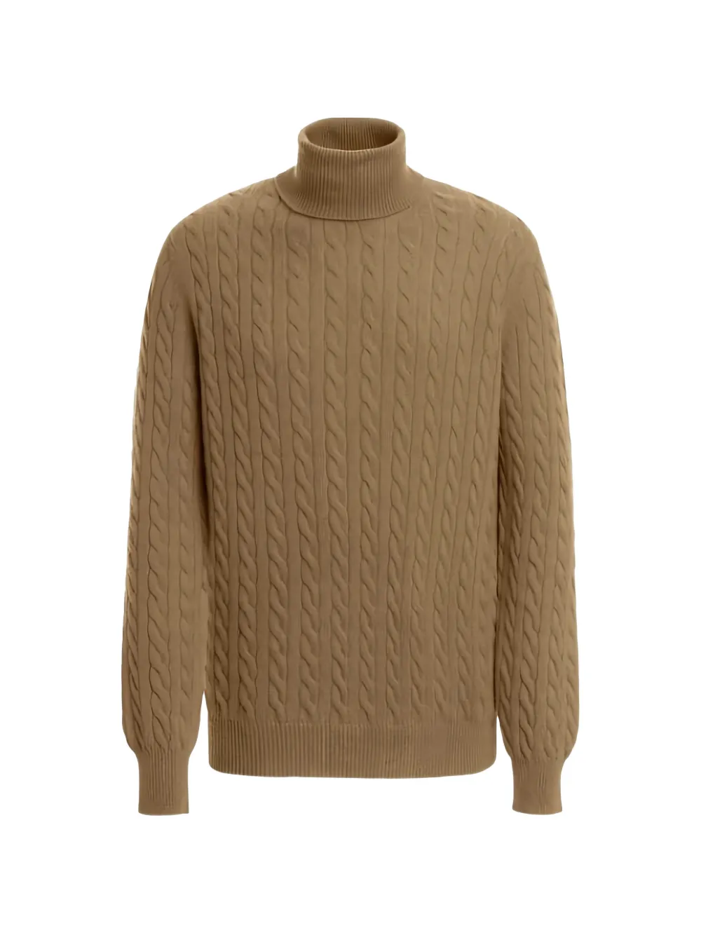 Malo Cable-knit Roll-neck Sweater In Neutrals