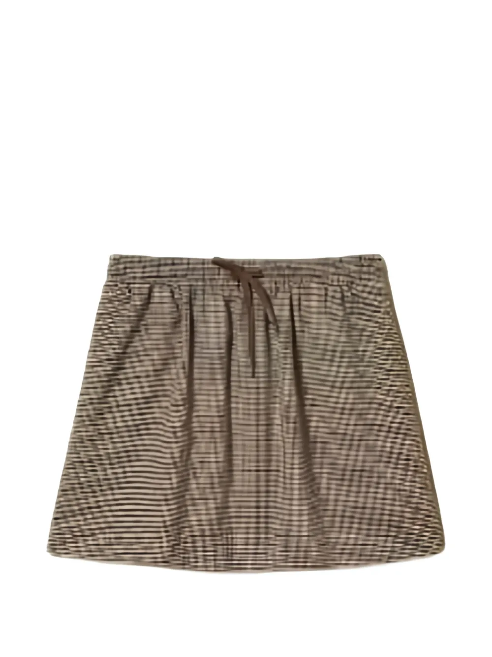 TWINSET check drawstring mini skirt - Marrone
