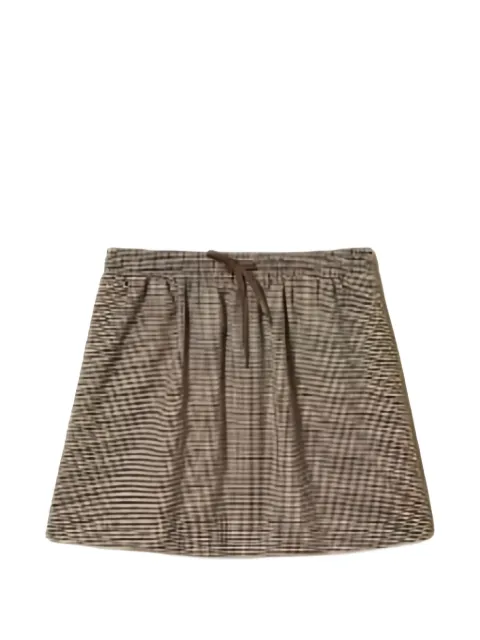 TWINSET falda corta con motivo de cuadros y cordones