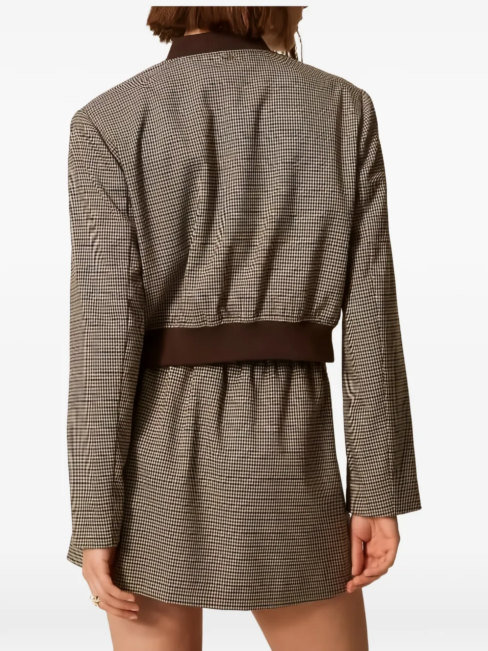 TWINSET Geruite mini-rok met trekkoord Bruin