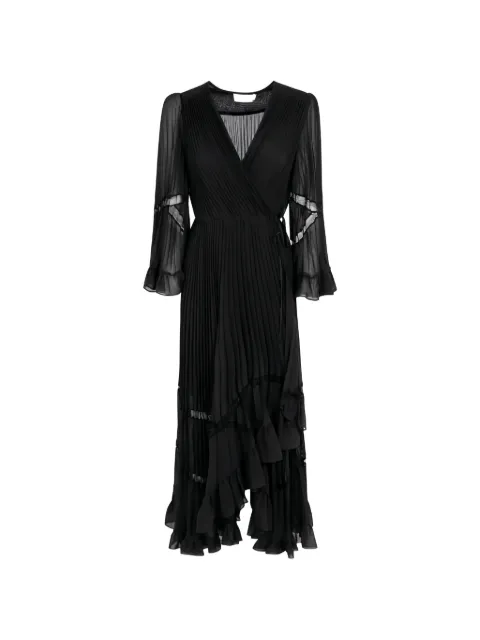 TWINSET pleated lace-trim dress