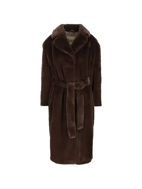 Herno belted faux-fur coat