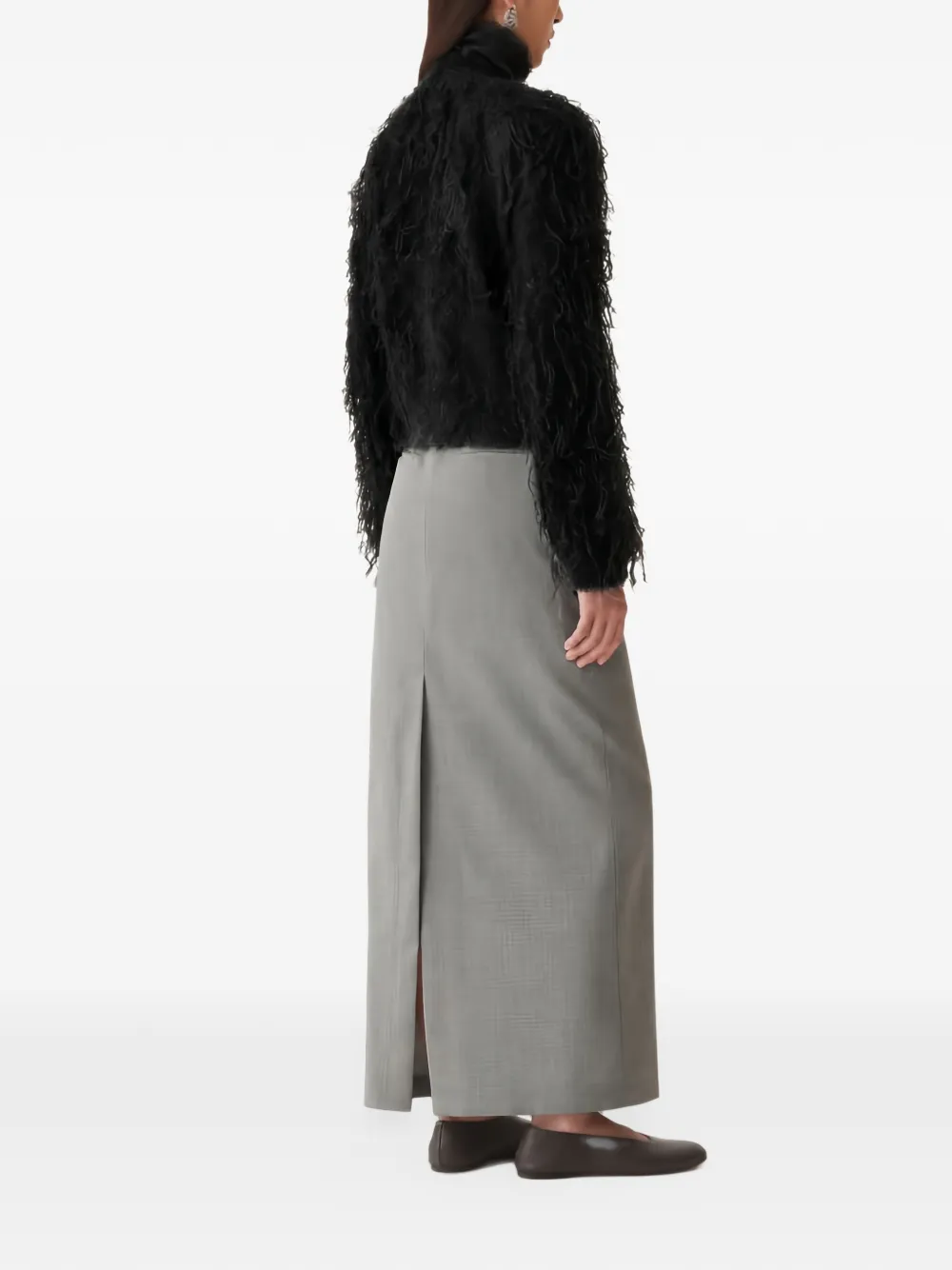 Fabiana Filippi fringed knit cardigan Zwart