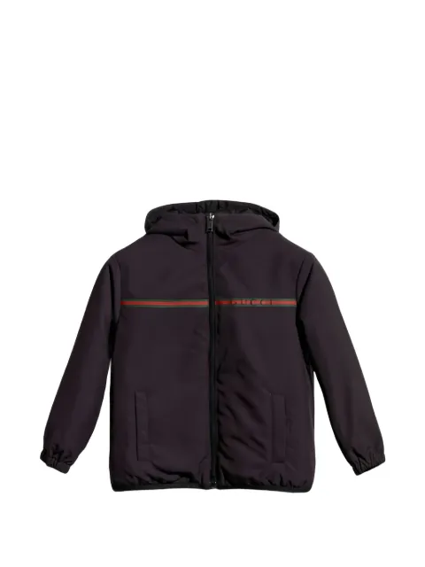 Gucci Kids Web-stripe hooded jacket