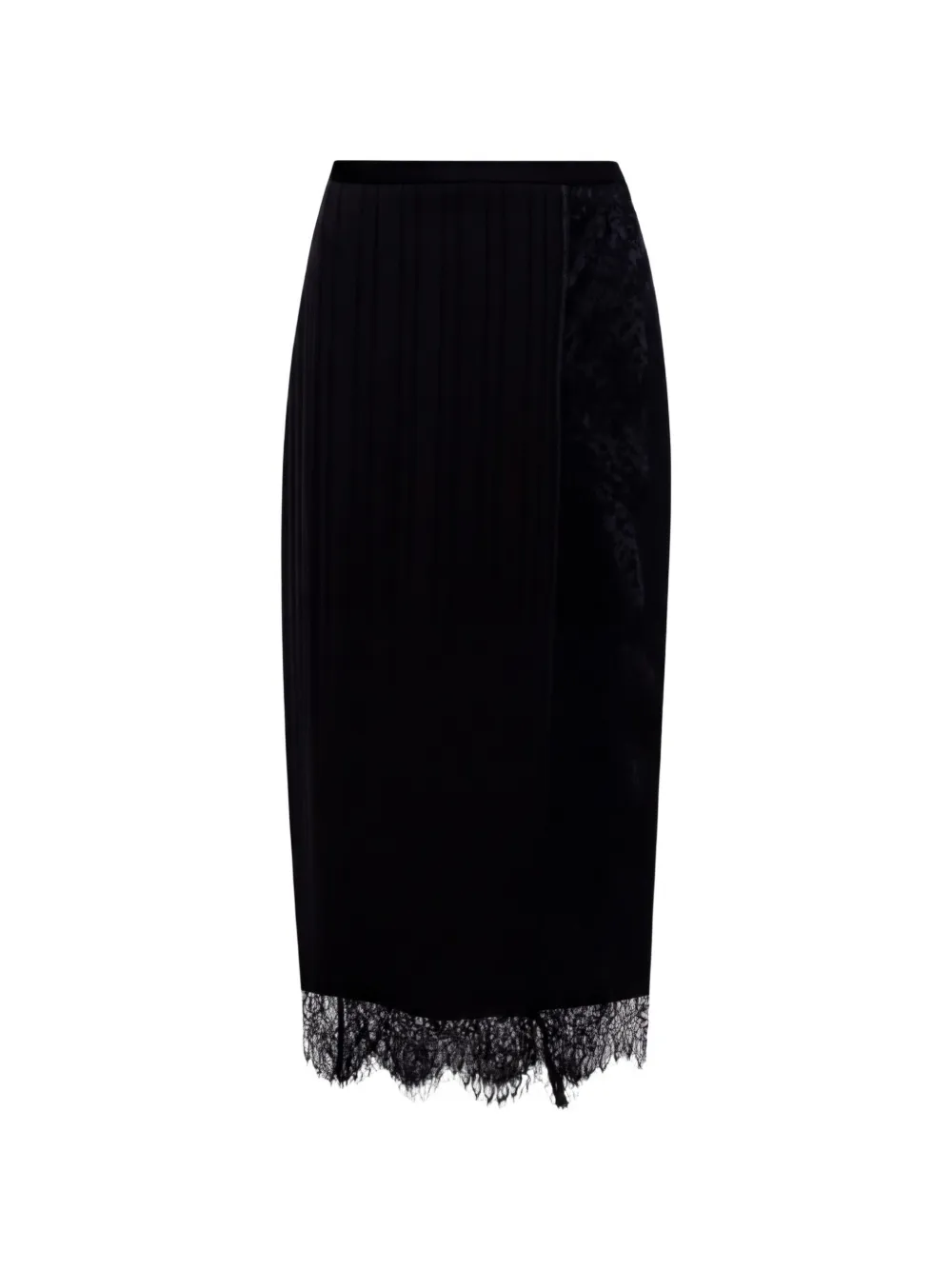 TWINSET lace-trim pleated midi skirt - Schwarz