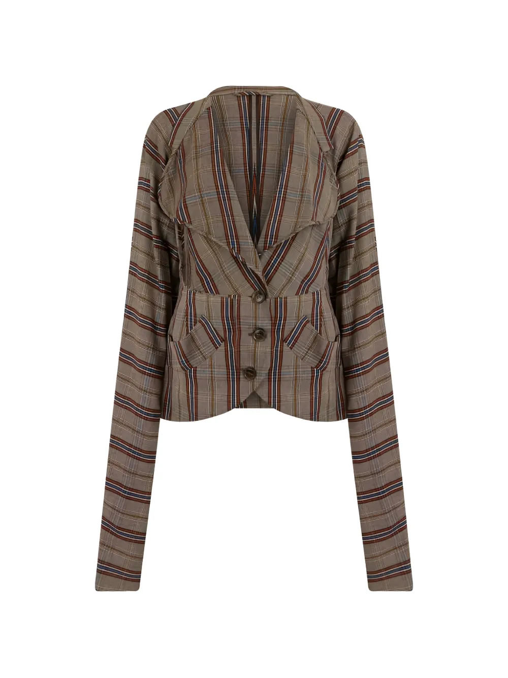 Vivienne Westwood Appetizer check-pattern button-up blazer - Marrone