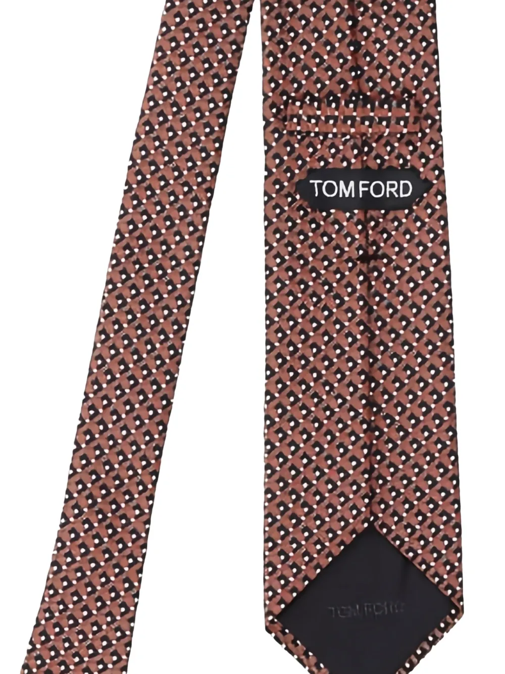 TOM FORD Stropdas met geometrisch patroon Bruin