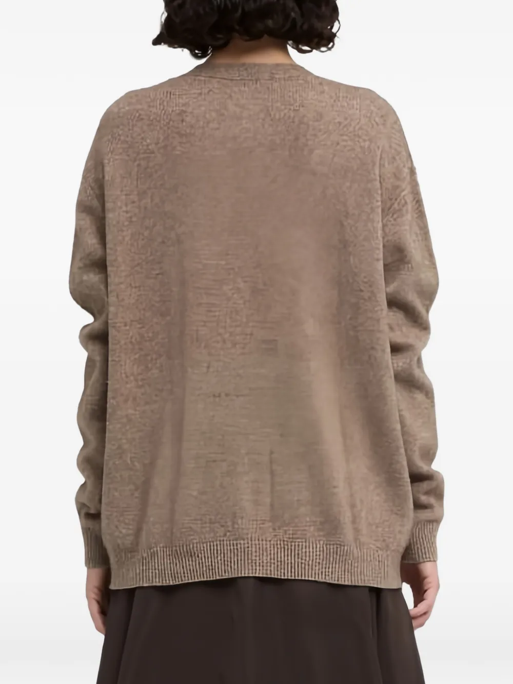 ASPESI V-neck knitted cardigan Bruin