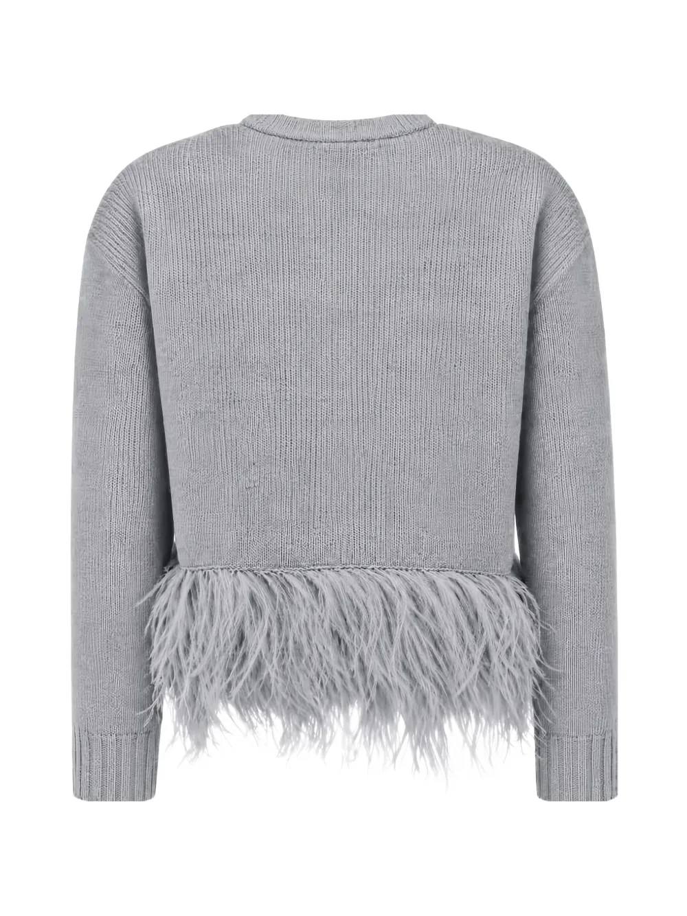 Fabiana Filippi feather-trim cardigan Grijs