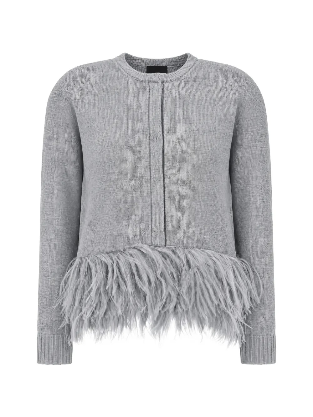 Fabiana Filippi feather-trim cardigan Grijs