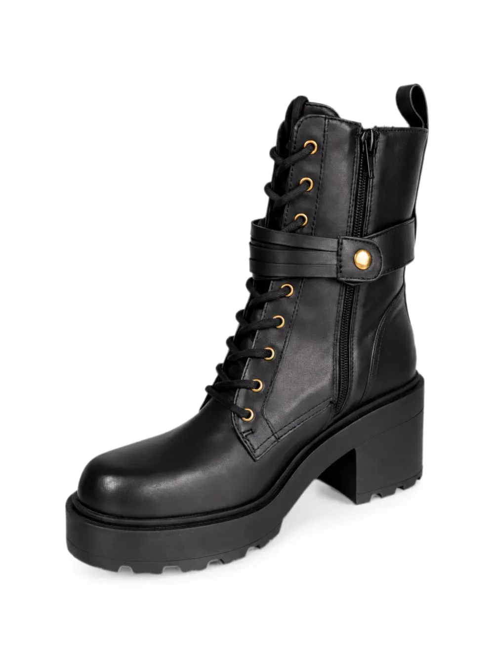 PINKO buckle-strap lace-up ankle boots Zwart