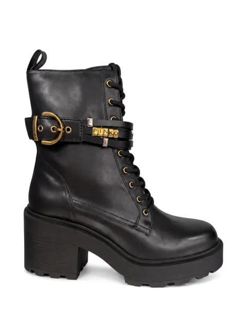 PINKO buckle-strap lace-up ankle boots