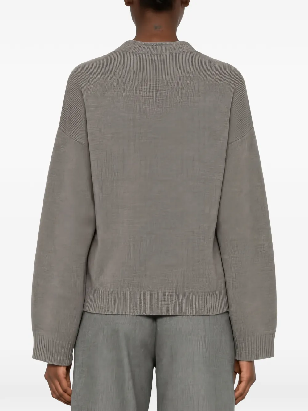 Fabiana Filippi Platinum V-neck dropped-shoulder sweater Grijs