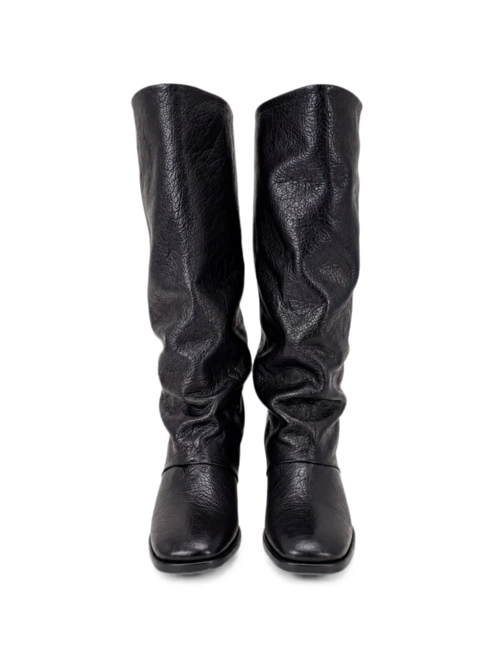 P.A.R.O.S.H. grainy-effect slouch boots Zwart