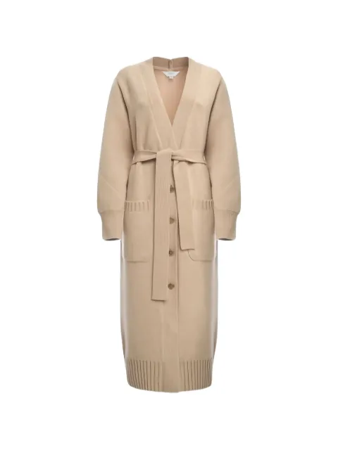 Malo belted button-up cardi-coat