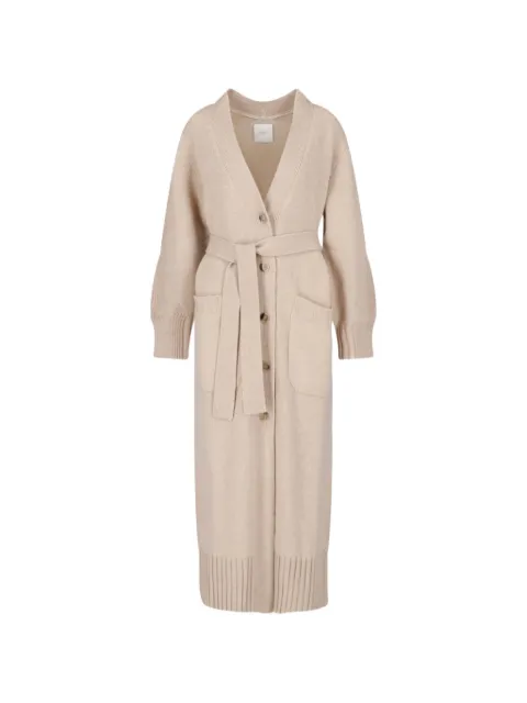 Malo belted button-up cardi-coat
