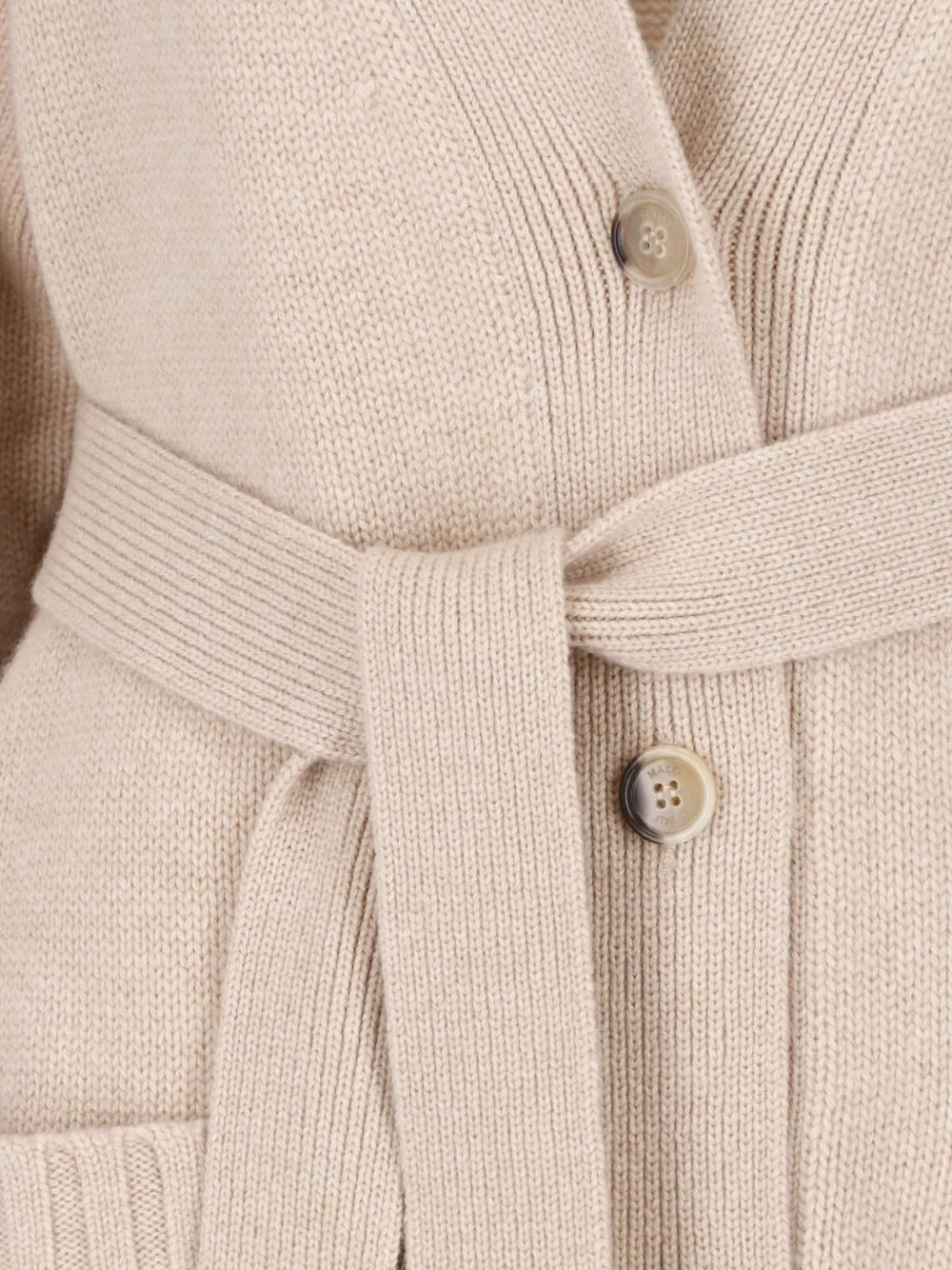 Malo belted button-up cardi-coat Beige