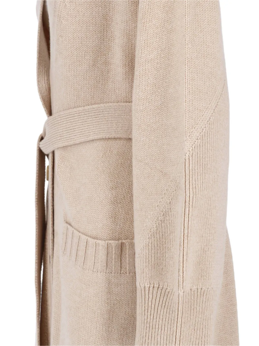 Malo belted button-up cardi-coat Beige