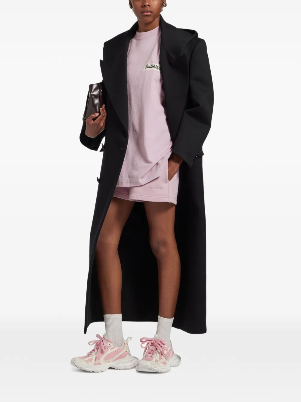 Balenciaga Medium-fit T-shirt met masking-tape-print Roze