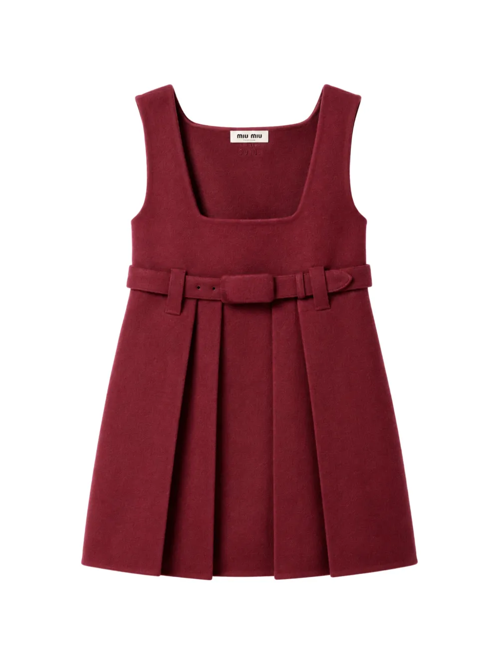 Miu Miu robe en laine à effet ciré - Rouge