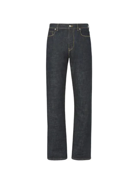 FENDI logo-patch contrast-stitch jeans