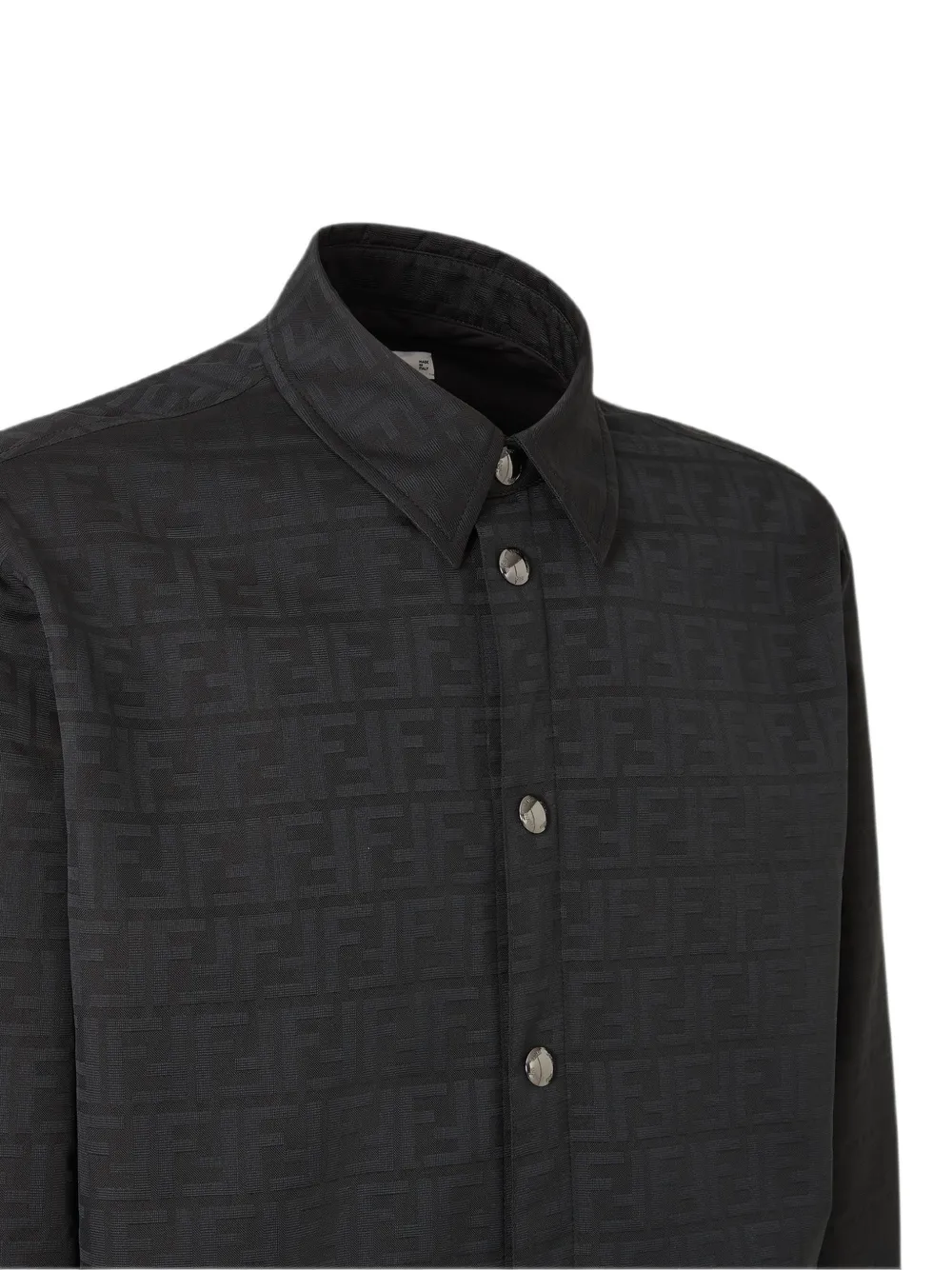 FENDI FF Zucca nylon blouse met jacquard Zwart