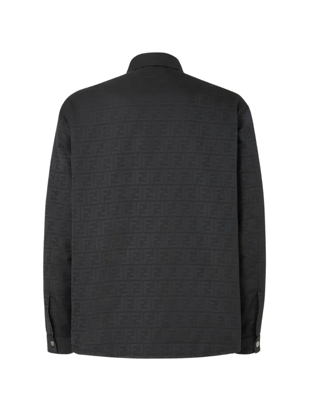 FENDI FF Zucca nylon blouse met jacquard Zwart