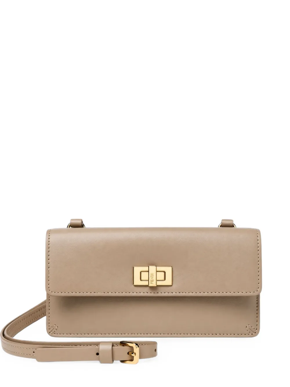 FENDI Portafoglio Peekaboo in pelle con catena - Toni neutri