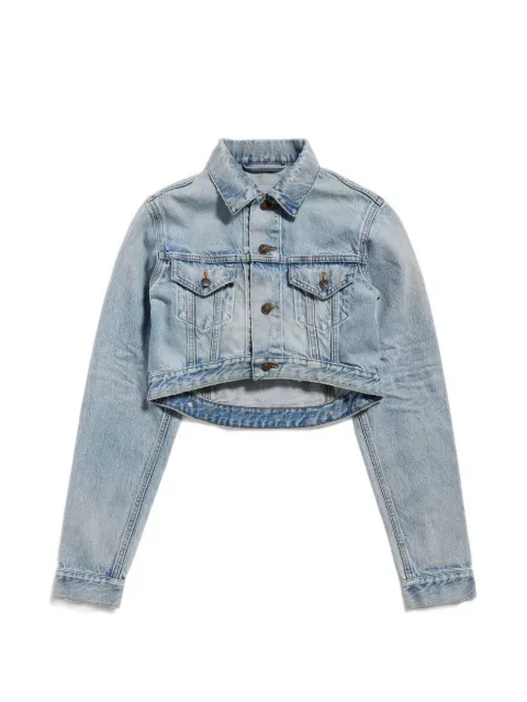 Balenciaga cropped distressed denim jacket