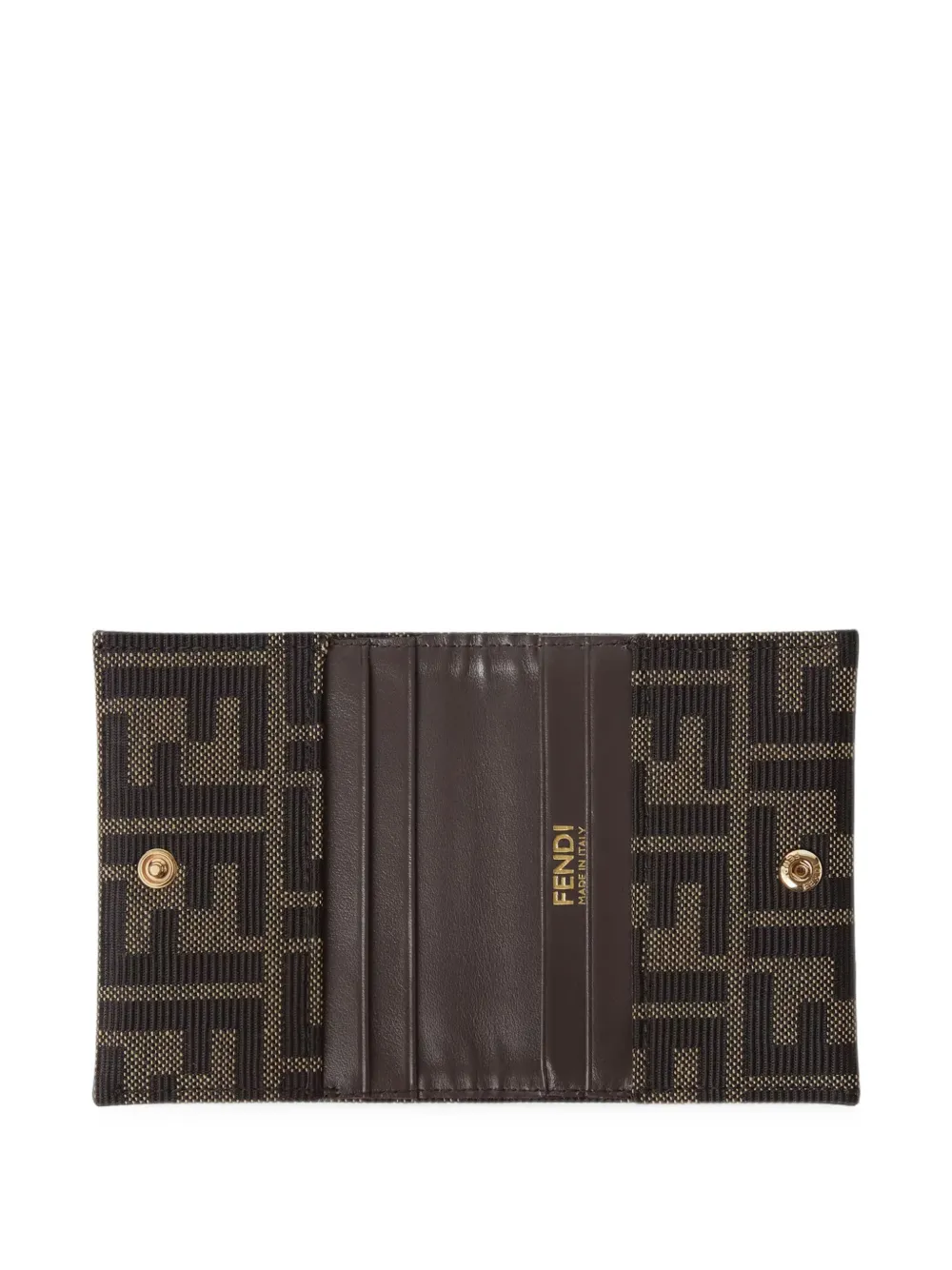 FENDI Visitekaartjeshouder met FF-jacquard Bruin