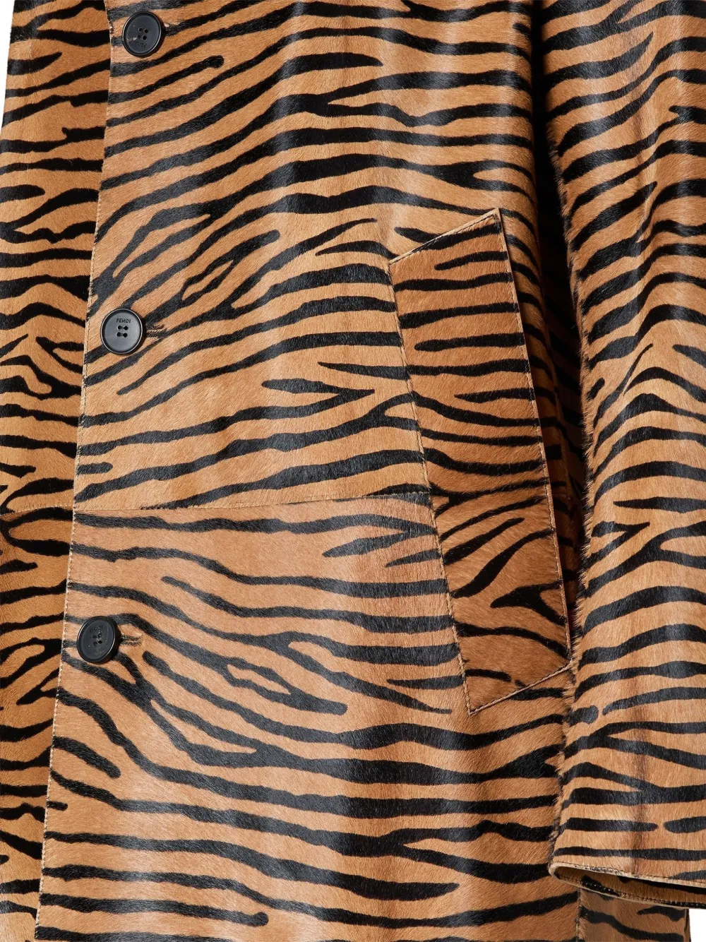 FENDI Jas met tijgerprint Bruin