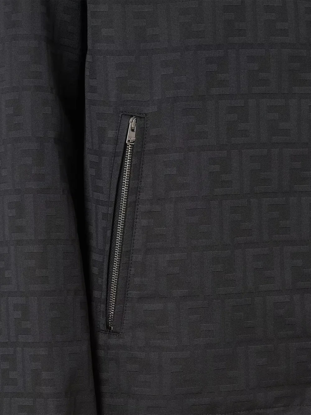 FENDI FF jack met logo-jacquard en capuchon Zwart