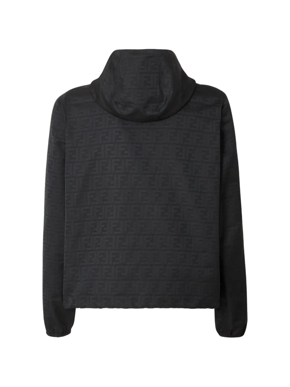 FENDI FF jack met logo-jacquard en capuchon Zwart