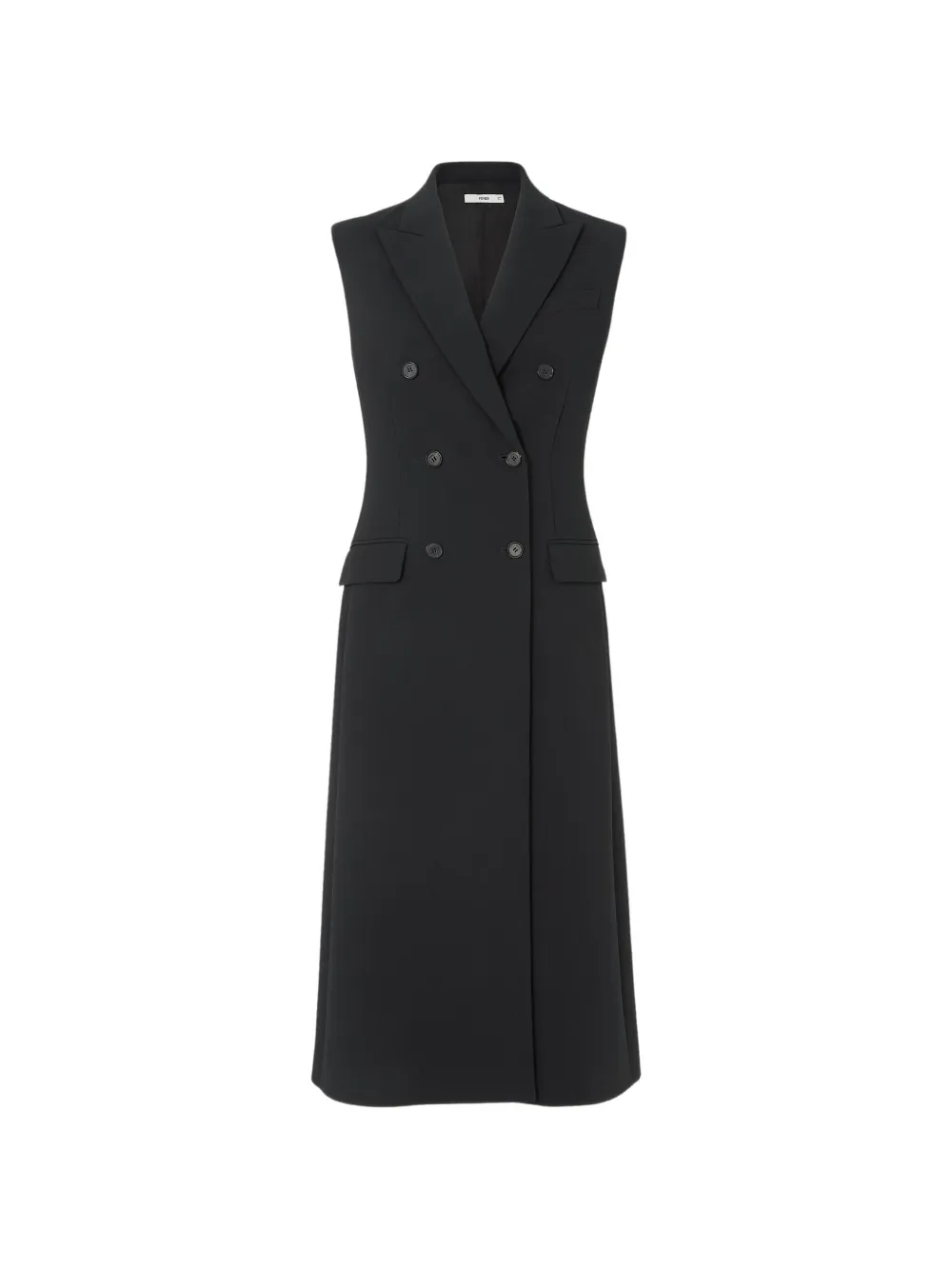 FENDI double-breasted sleeveless midi dress