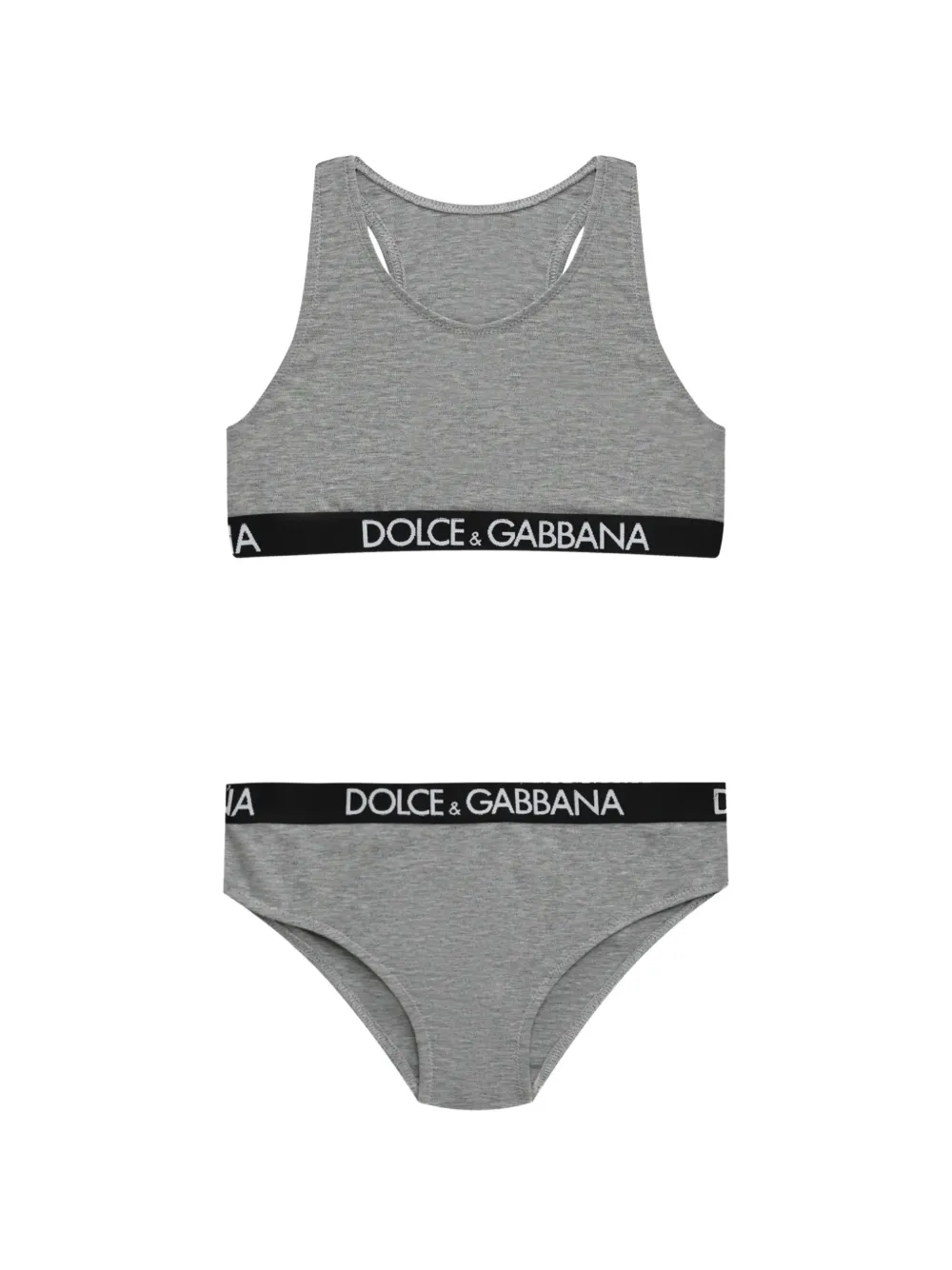 Dolce & Gabbana Kids logo-tape two-piece underwear set - Grau