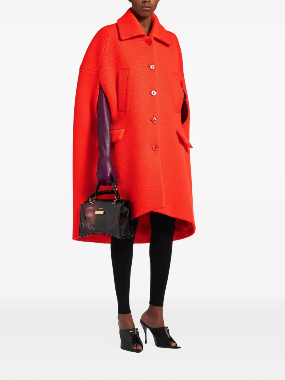 Balenciaga cape coat in orange Oranje