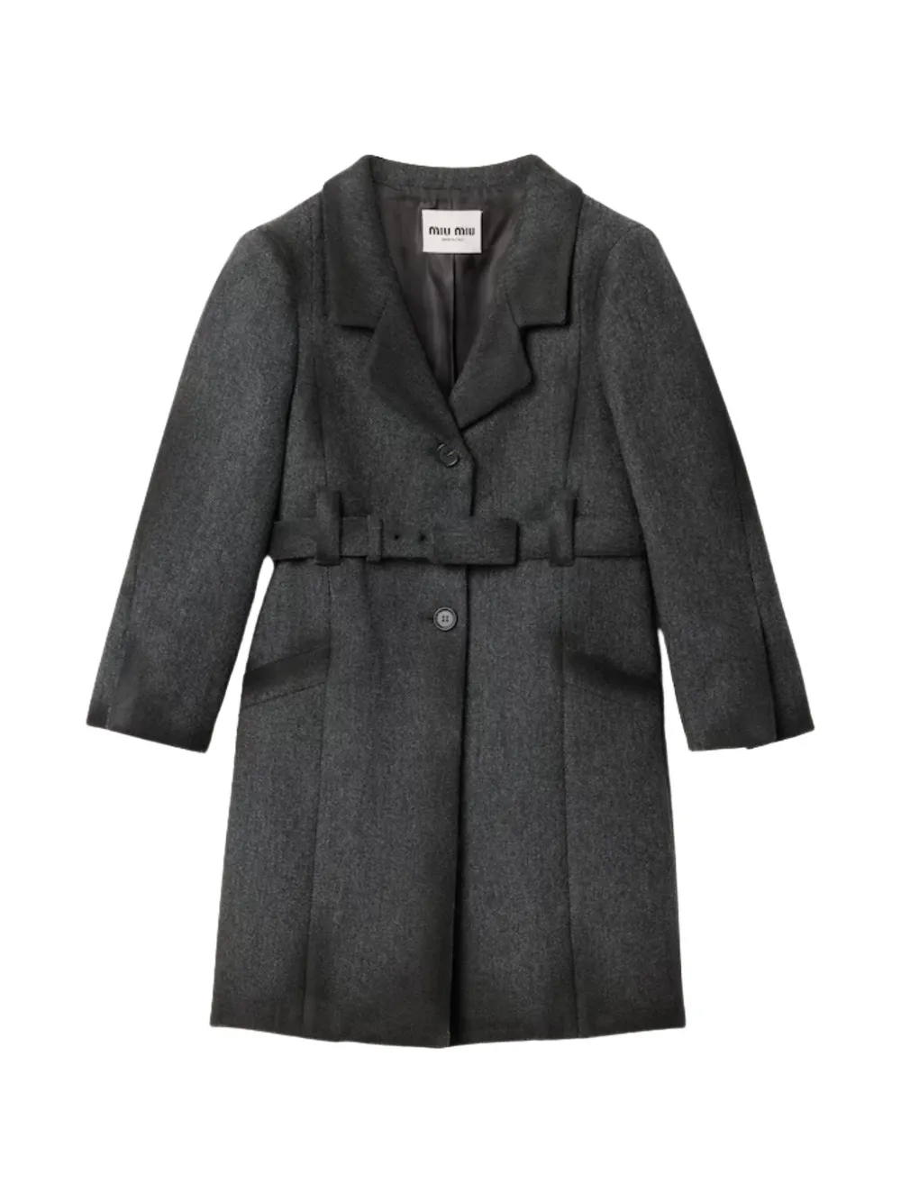 Miu Miu Cappotto monopetto in lana - Grigio