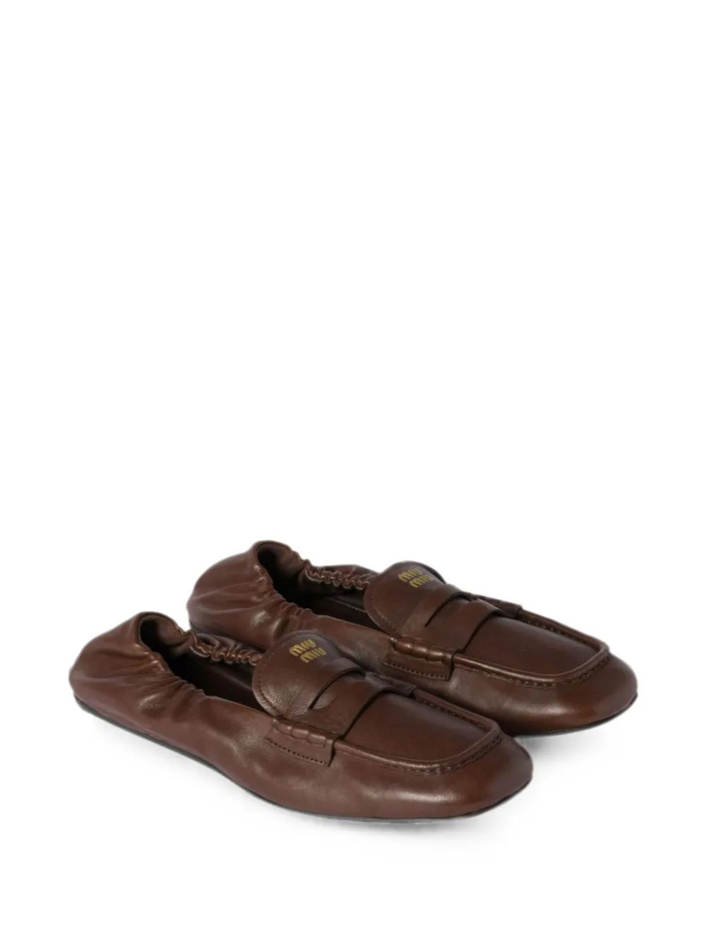 Miu logo-embossed penny loafers Bruin