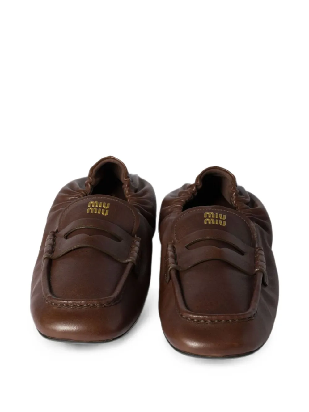 Miu logo-embossed penny loafers Bruin