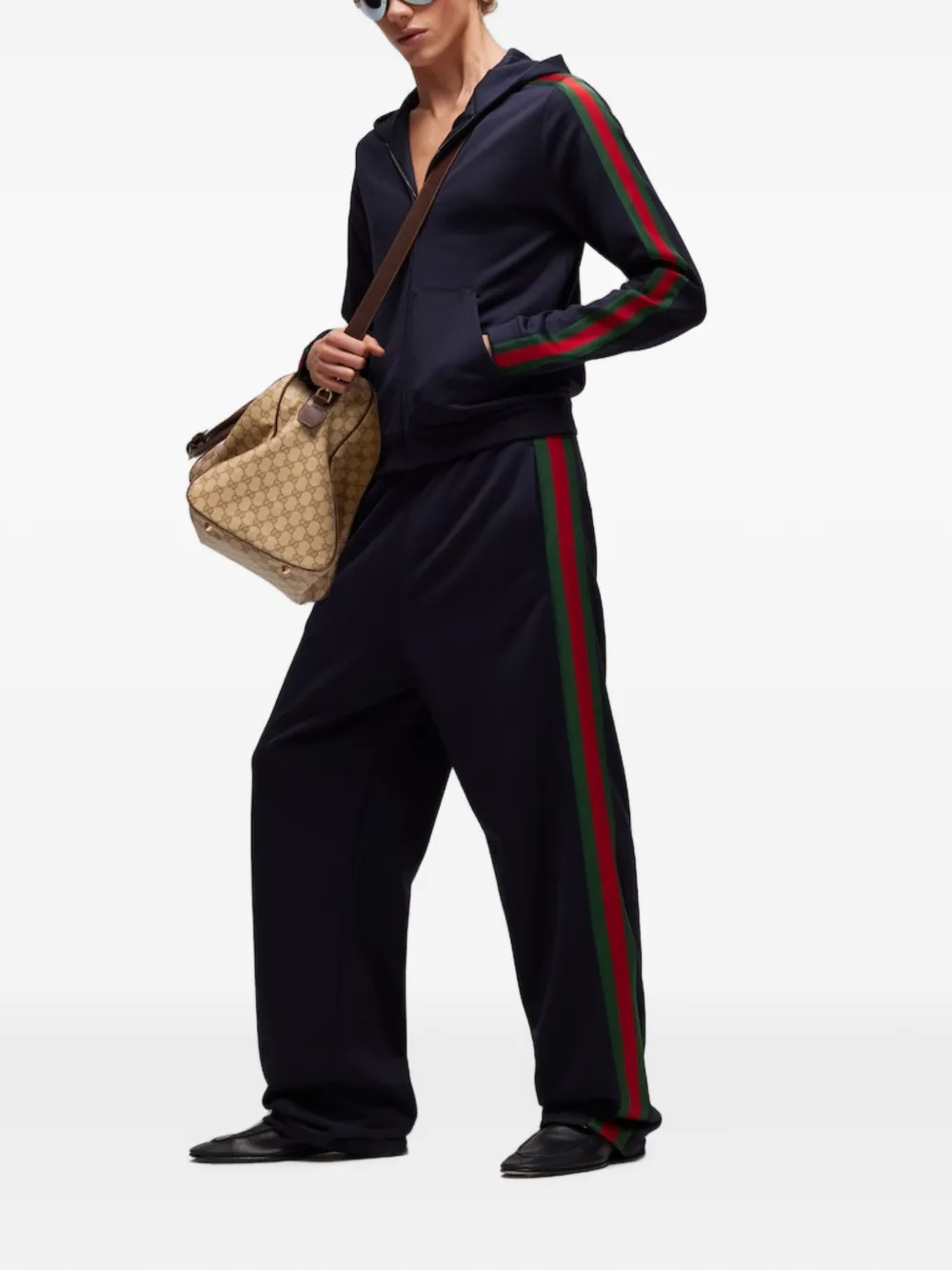 Gucci Zijden katoenen sportbroek met Web-design Blauw